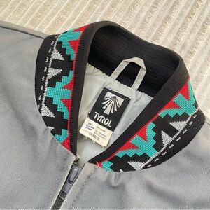 Vintage Tyrol Native Aztec Print Gray Bomber Jacket